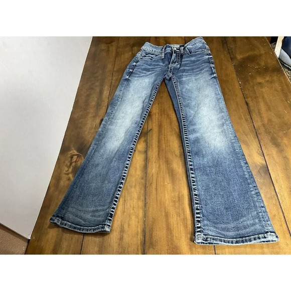 BKE Jeans Mens Size 25S Aiden Bootleg Bootcut Embroidered Denim - Picture 1 of 10
